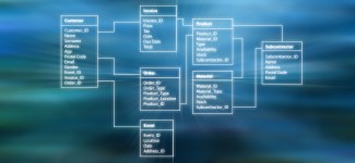 Database Table with modern abstract background